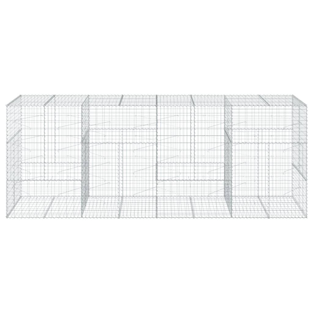 vidaXL Gabione mit Deckel 400x100x150 cm Verzinktes Eisen