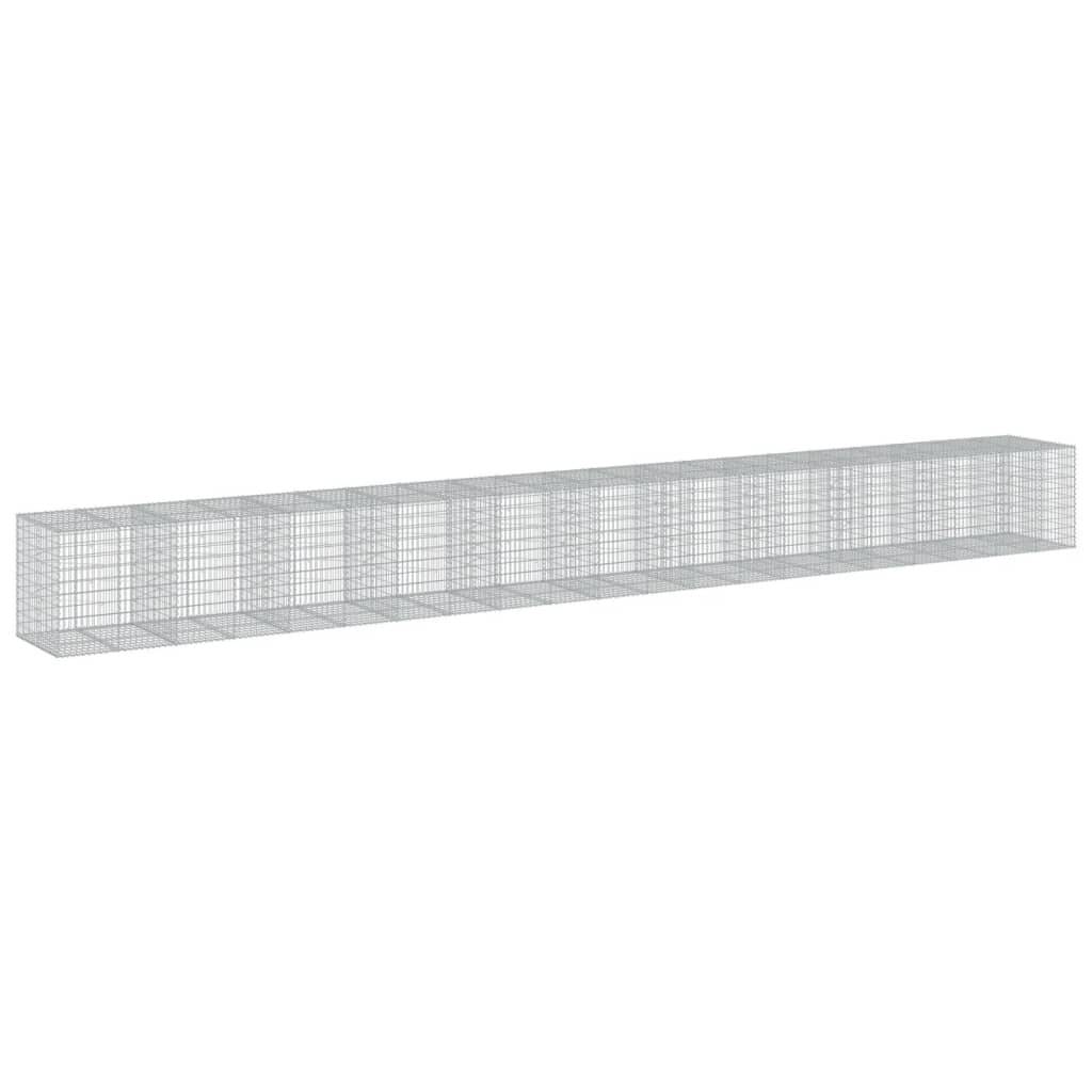vidaXL Gabione mit Deckel 1050x100x100 cm Verzinktes Eisen