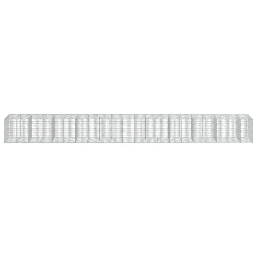 vidaXL Gabione mit Deckel 1050x100x100 cm Verzinktes Eisen