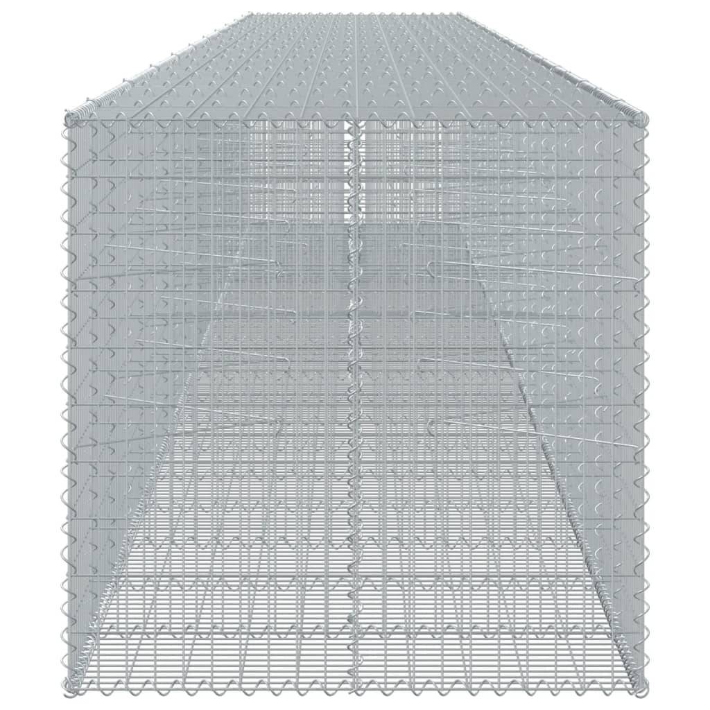 vidaXL Gabione mit Deckel 1050x100x100 cm Verzinktes Eisen