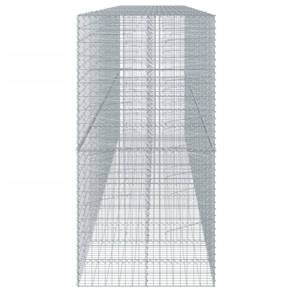 vidaXL Gabione mit Deckel 600x100x200 cm Verzinktes Eisen