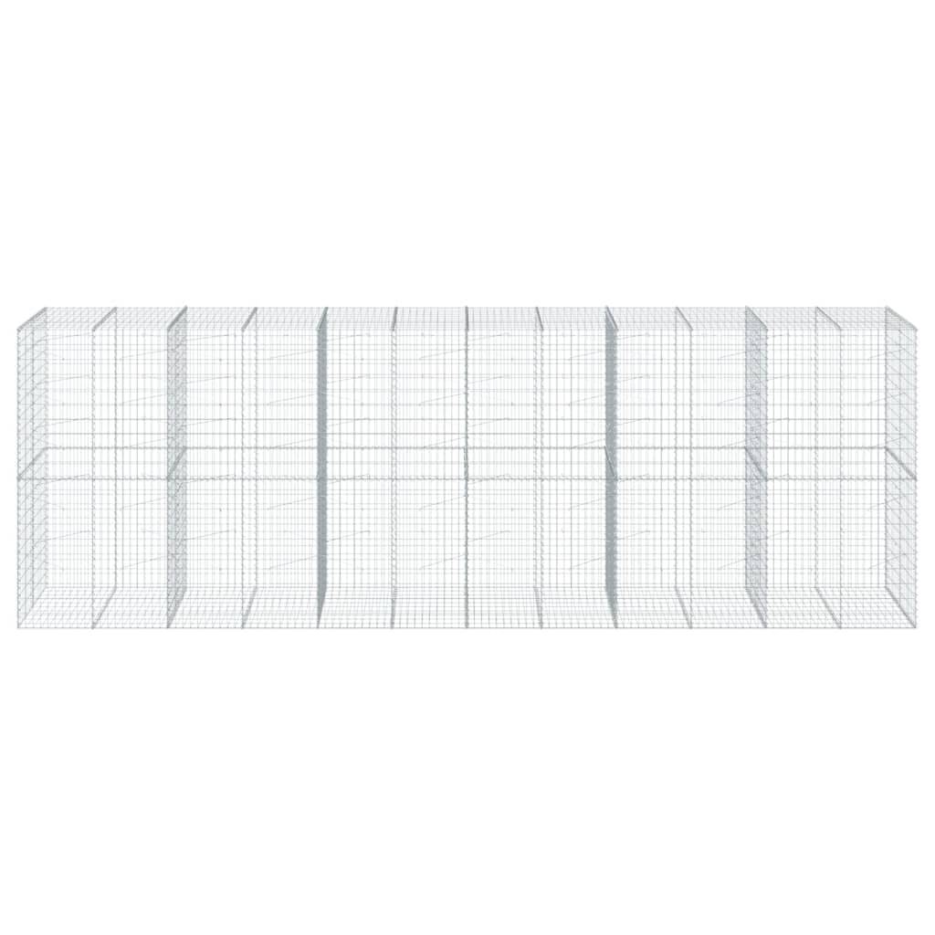 vidaXL Gabione mit Deckel 600x100x200 cm Verzinktes Eisen