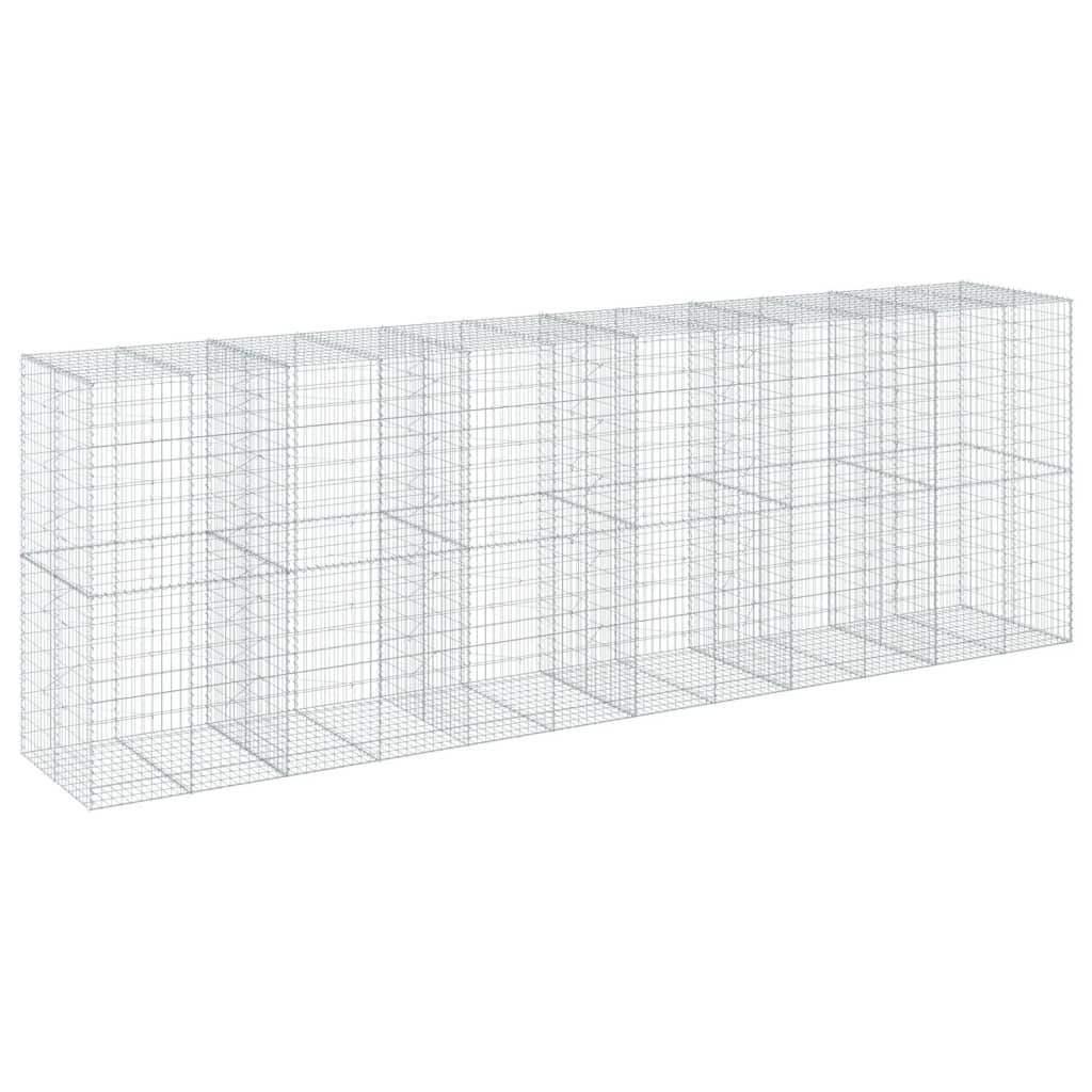 vidaXL Gabione mit Deckel 600x100x200 cm Verzinktes Eisen