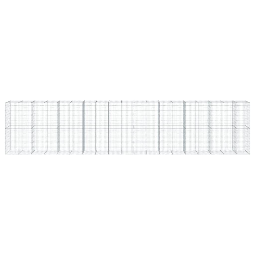 vidaXL Gabione mit Deckel 950x100x200 cm Verzinktes Eisen