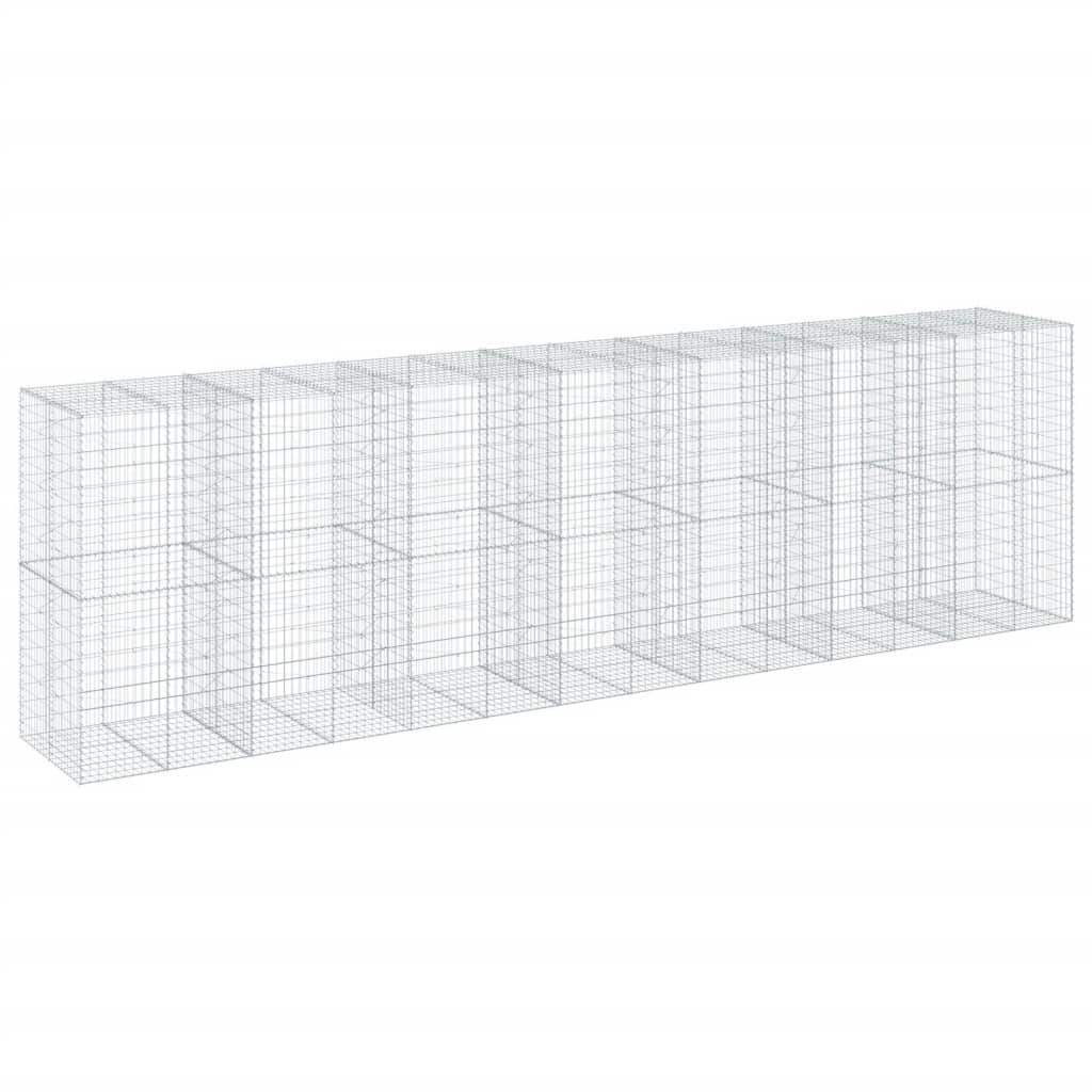 vidaXL Gabione mit Deckel 700x100x200 cm Verzinktes Eisen