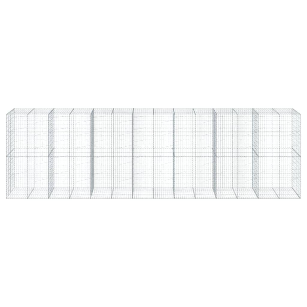 vidaXL Gabione mit Deckel 700x100x200 cm Verzinktes Eisen