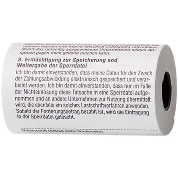 Thermorolle 57 x 46 x 12mm /25m weiß mit SEPA-Lastschrift VE=50 Stück
