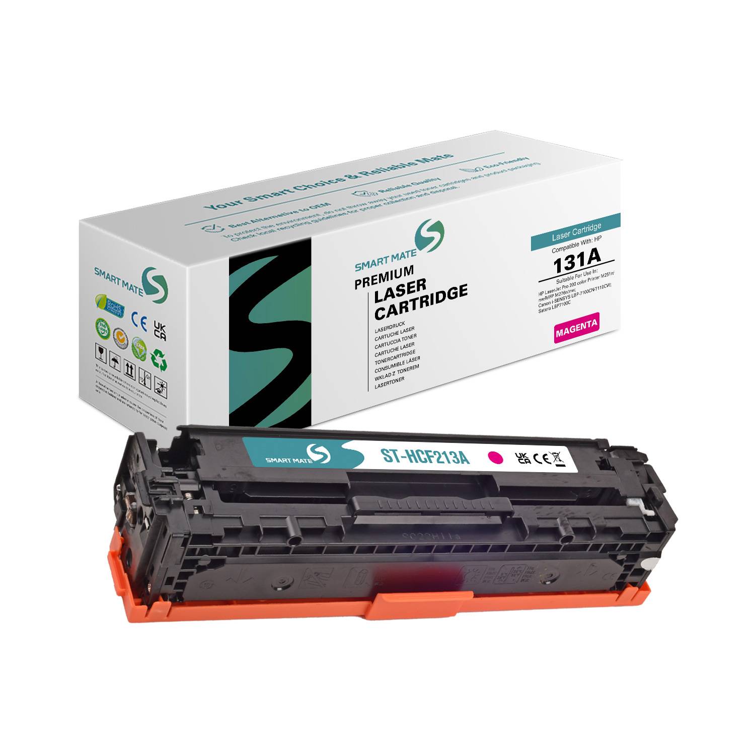SmartMate wiederaufbereitete Laser Toner Patrone für HP CF213A (131A) Magenta