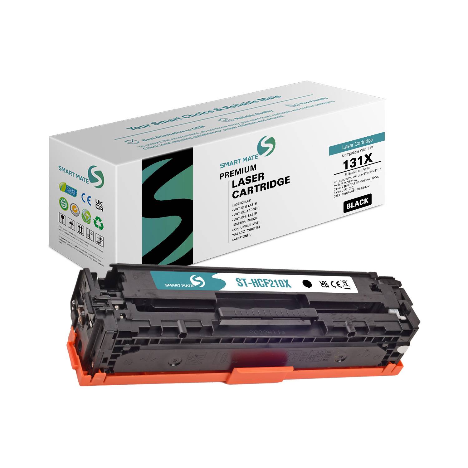 SmartMate wiederaufbereitete Laser Toner Patrone für HP CF210X (131X) Schwarz