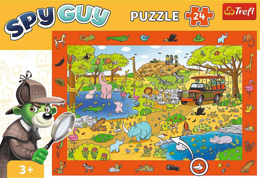 TREFL Picture Search Puzzle Spy Guy: Safari 24 Teile