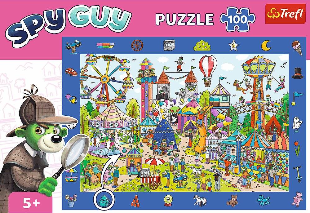 TREFL Picture Search Puzzle Spy Guy: Theme Park 100 Teile