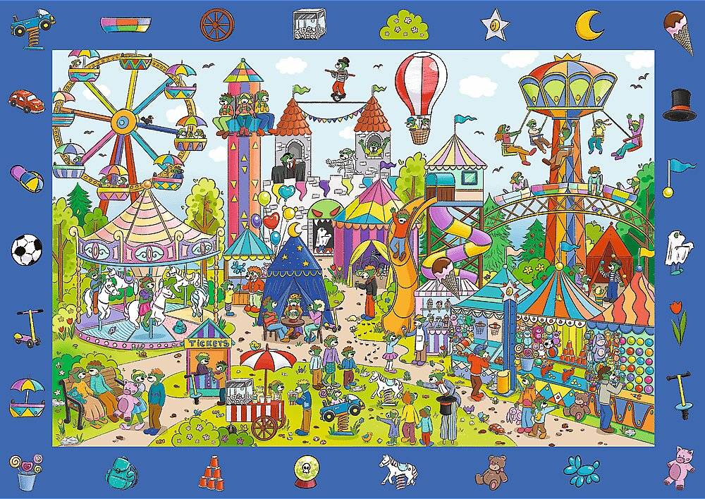 TREFL Picture Search Puzzle Spy Guy: Theme Park 100 Teile