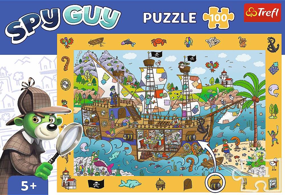 TREFL Picture Search Puzzle Spy Guy: Piratenschiff 100 Teile