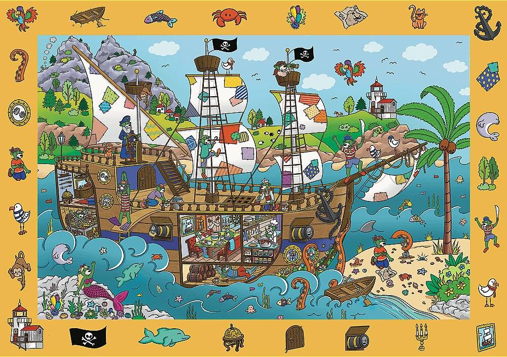 TREFL Picture Search Puzzle Spy Guy: Piratenschiff 100 Teile