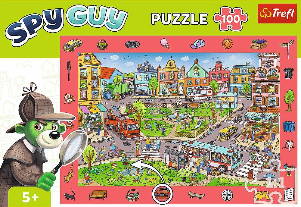 TREFL Puzzle mit Bildsuche Spy Guy: The City 100 Teile