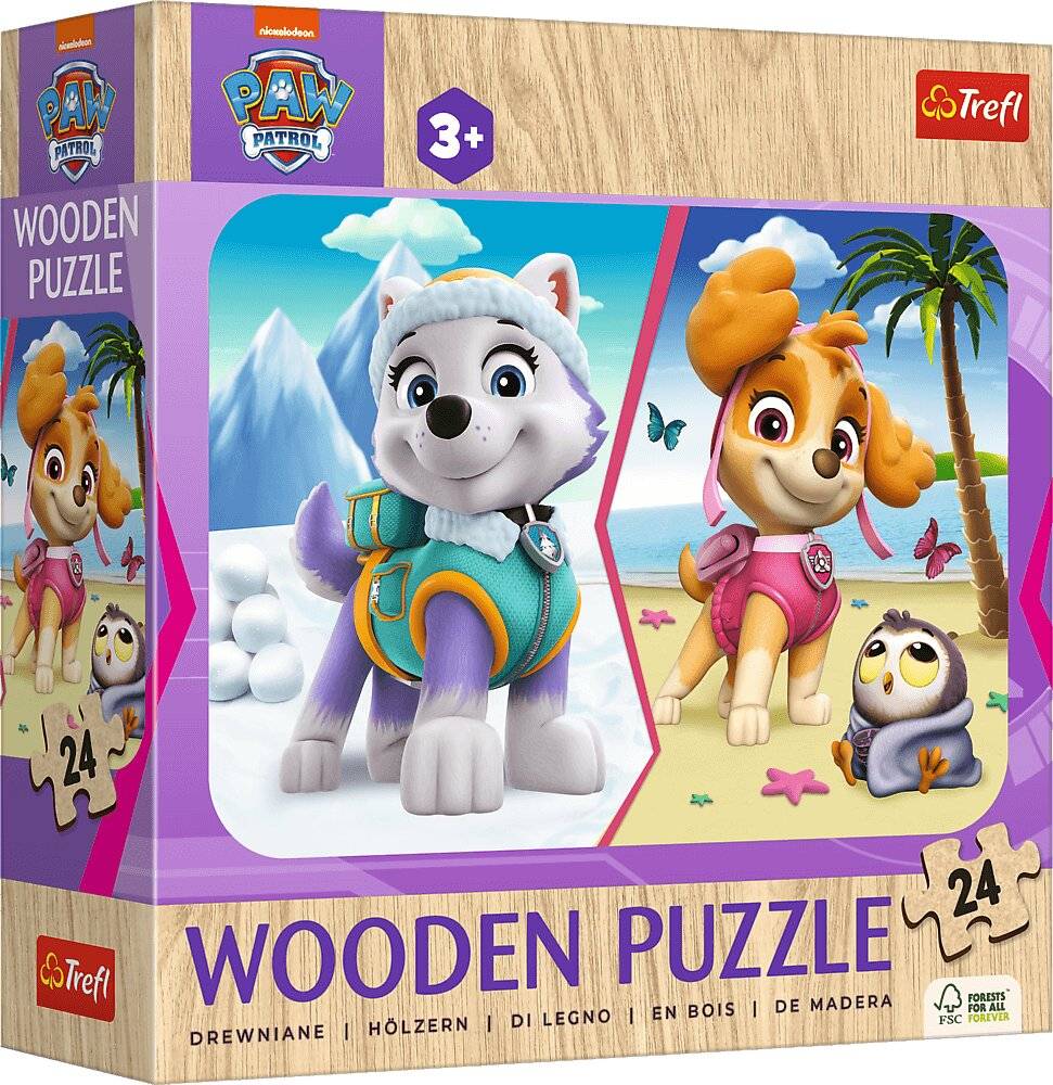 TREFL Holzpuzzle mit der Paw Patrol: Mä dchen Patrouille 24 Teile