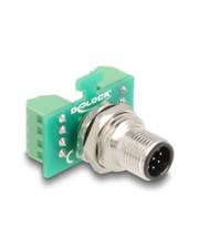 Delock M12Übergabemodul Adapter 8 Pin A-kodiert Stecker zu 9 Terminalblock zum 8-polig
