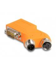 Delock D-Sub 9 Stecker und Buchse zu M12 5 pin A-kodiert CAN Bus 5-polig Orange