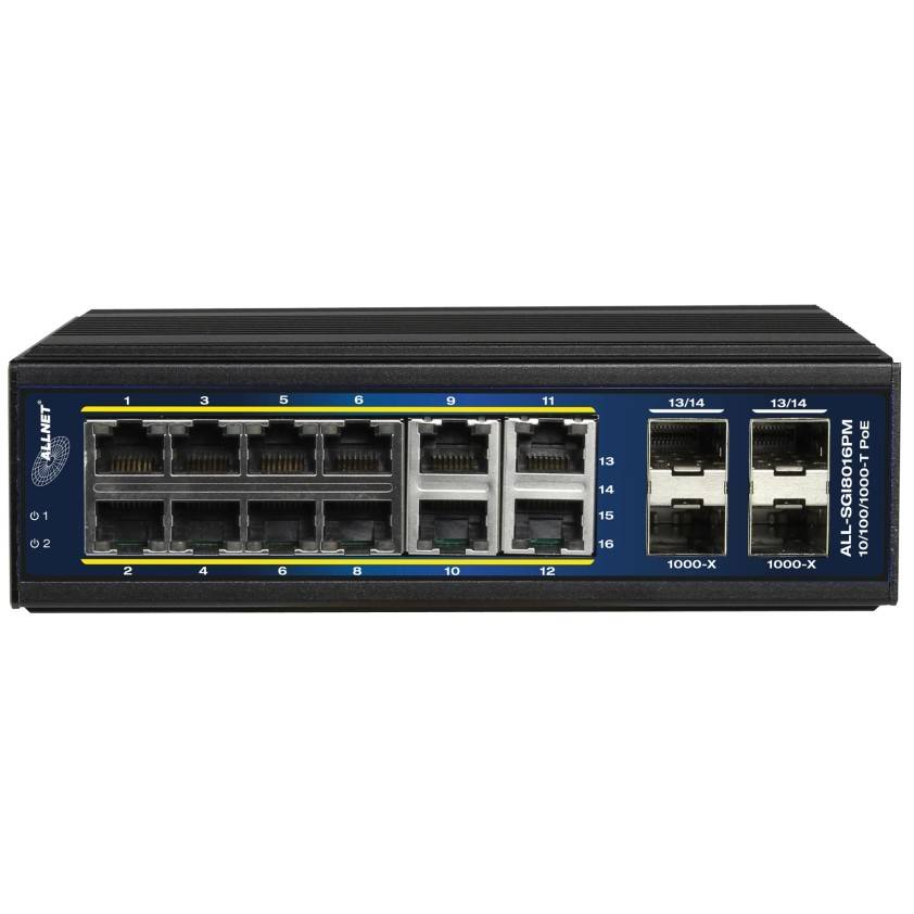 12+4P ALLNET ALL-SGI8016PM POE+ M industrial Netzwerk Switching Hubs