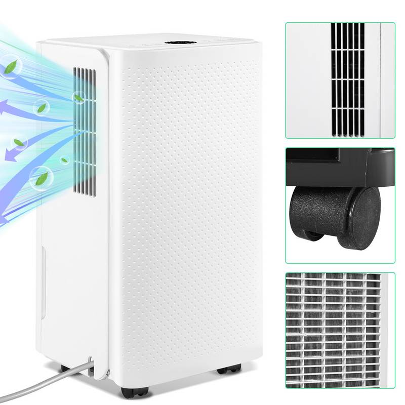 Luftentfeuchter 16L/Tag | Schlafmodus,Abnehmbarer 2L Tank 24-Stunden-Timer gegen Feuchtigkeit Schmutz & Schimmel für Schlafzimmer Badezimmer Keller