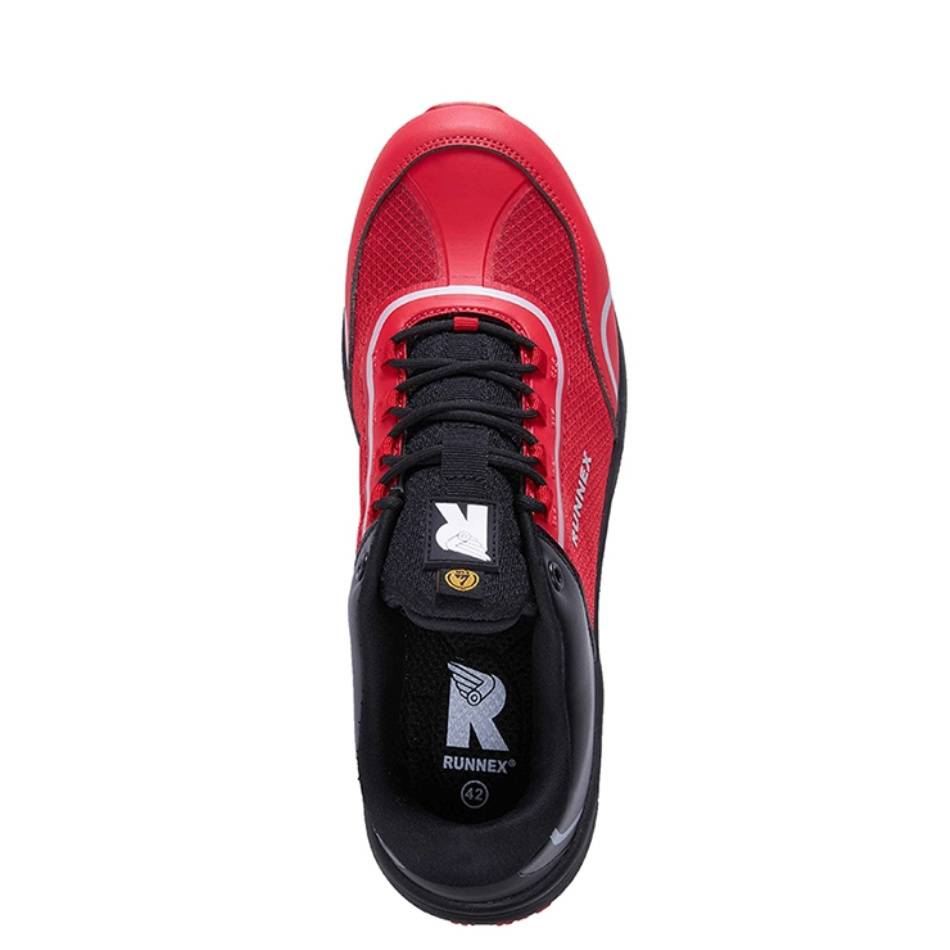RUNNEX® S1PS ESD-Sicherheitshalbschuhe SportStar Schwarz/Rot R5114 Größe:43