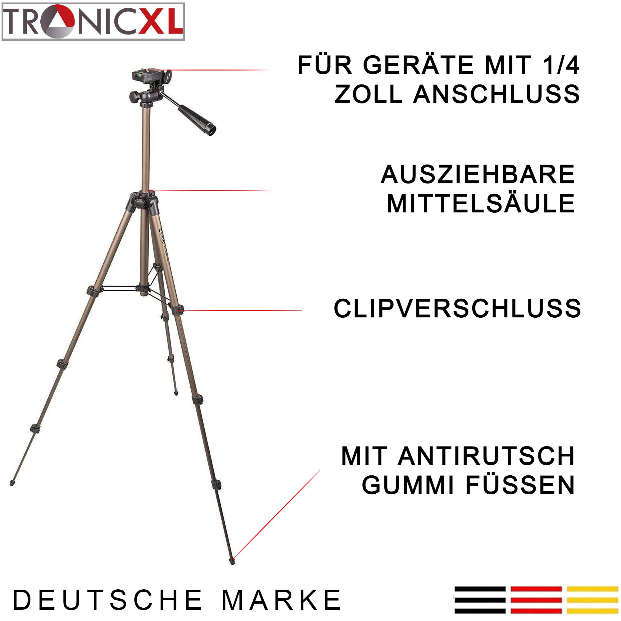 TronicXL Tripod19P Projektor Beamer Stativ Halterung Ständer Projektorständer zb für BenQ ASUS Acer Epson Sony Panasonic Philips WiMiUS