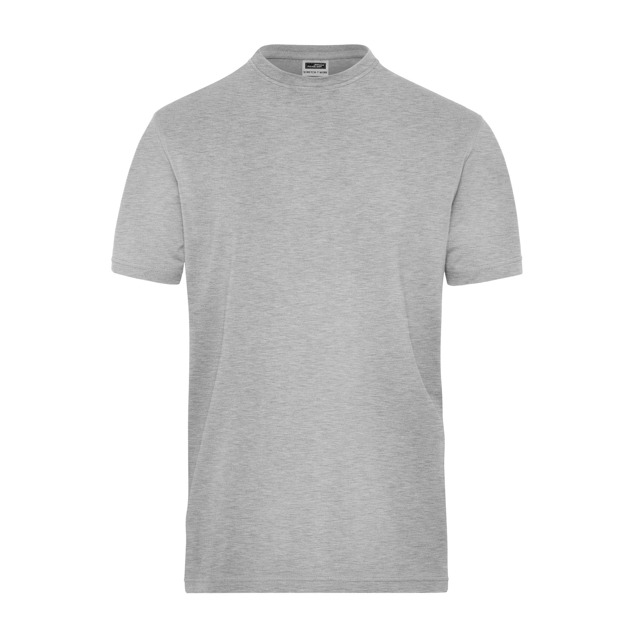 James & Nicholson® JN 1802 Men's BIO Stretch-T Work - SOLID - Grey-Heather_6XL