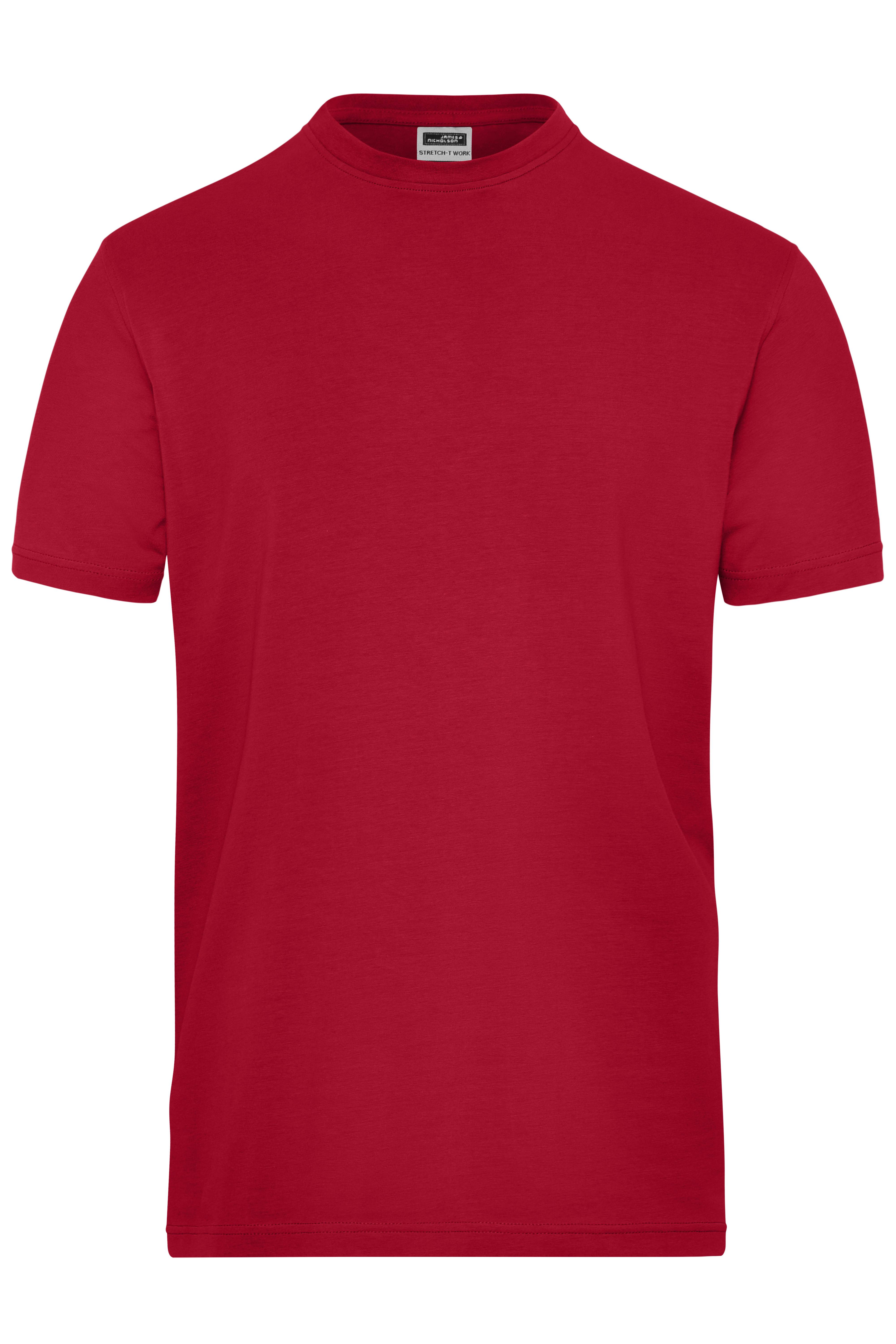 James & Nicholson® JN 1802 Men's BIO Stretch-T Work - SOLID - Red_5XL