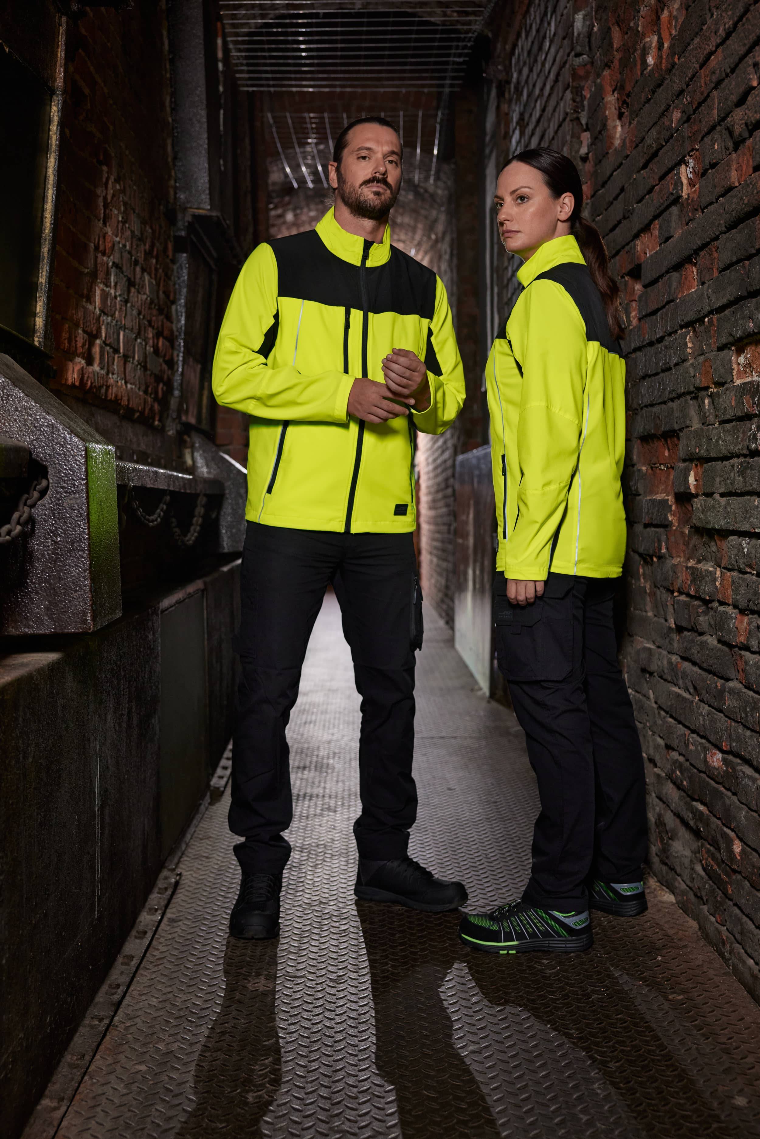 James & Nicholson® JN1854 Signal-Workwear Jacket Neon-Yellow/Black Größe:S