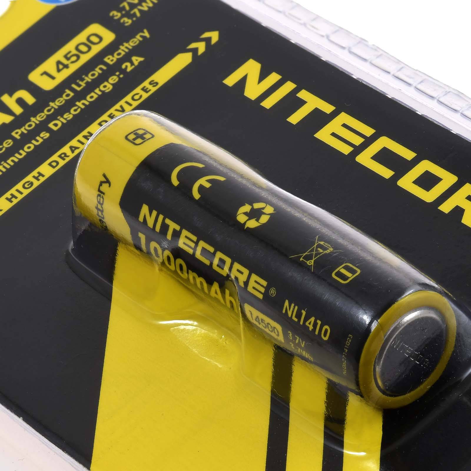 Nitecore Li-Ion Akku Typ 14500 NL1410 1000mAh, 3,7V, Li-Ion