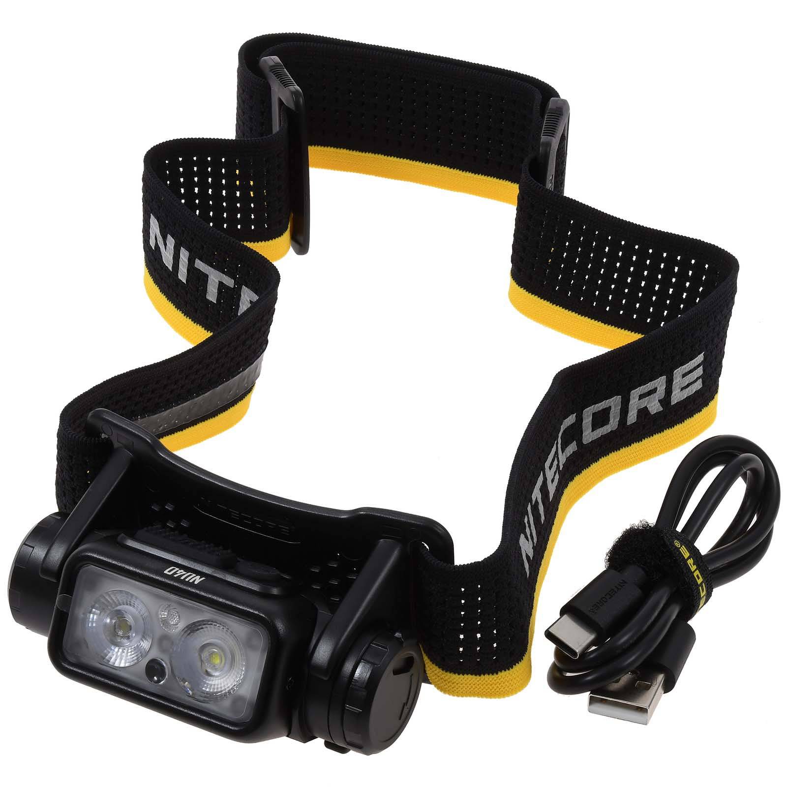 Nitecore NU40 LED Kopflampe, Stirnlampe, Headlamp, USB-C, max. 1000 Lumen, Li-Ion
