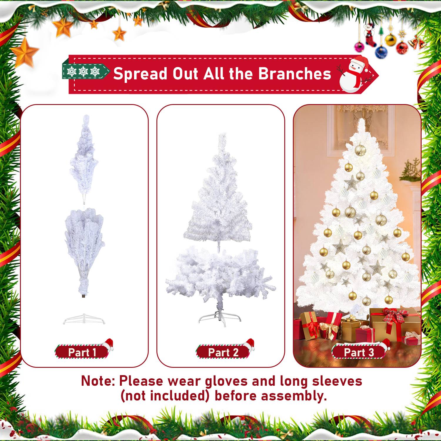 Weihnachtsbaum Weihnachts-Baum Christbaumständer Auswahl Beflockung Weiß 150cm