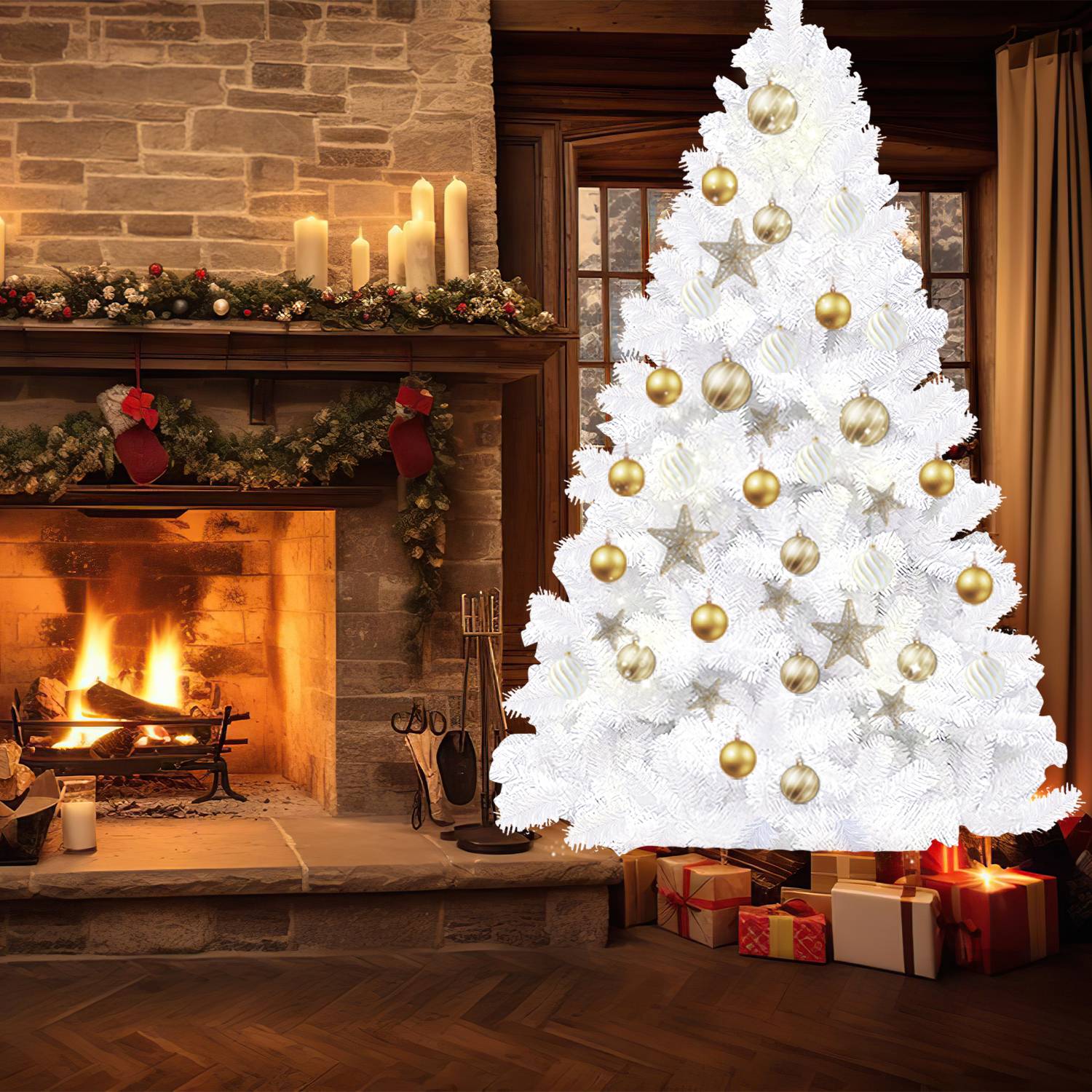 Weihnachtsbaum Weihnachts-Baum Christbaumständer Auswahl Beflockung Weiß 150cm