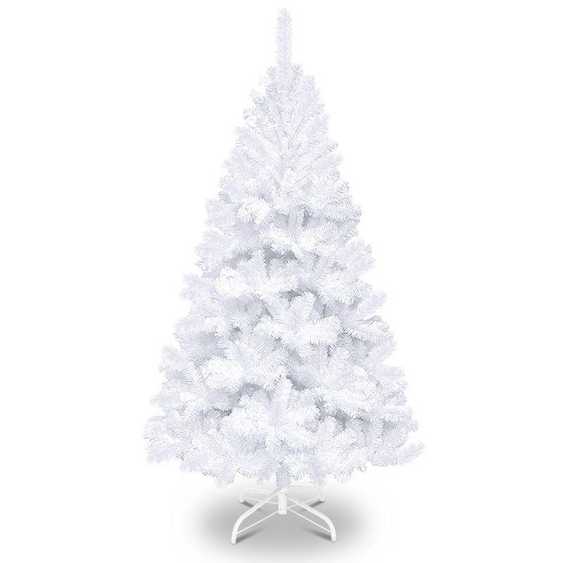 künstlicher Weihnachtsbaum 150cm (Ø ca. 92 cm) mit 488 Spitzen und Schnellaufbau Klapp-System, schwer entflammbar, inkl. Metall-Ständer,Weiß
