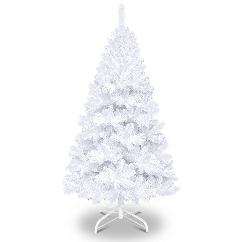 künstlicher Weihnachtsbaum 210cm (Ø ca. 115 cm) mit 900 Spitzen und Schnellaufbau Klapp-System, schwer entflammbar, inkl. Metall-Ständer,Weiß