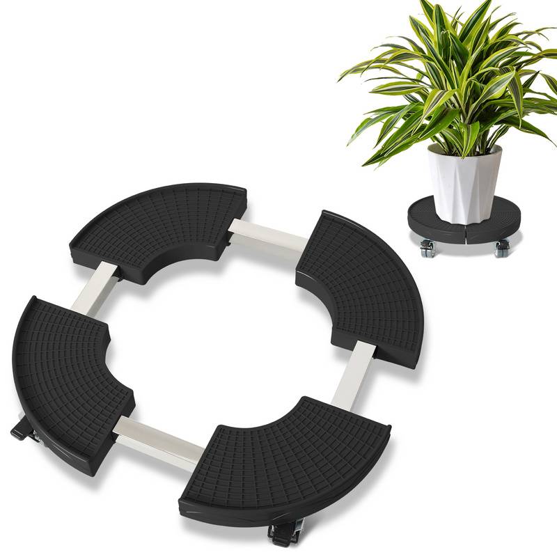 Pflanzenroller Blumenroller Untersetzer Mobiler Rollbrett bis ca. 200kg Schwarz