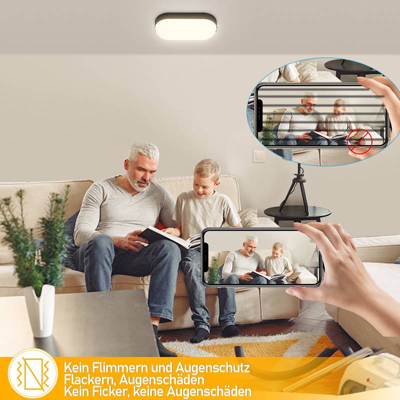 LED Feuchtraumleuchte 15W 4x Wasserdicht Deckenleuchten IP54 Wasserdicht Lampe Garage Keller