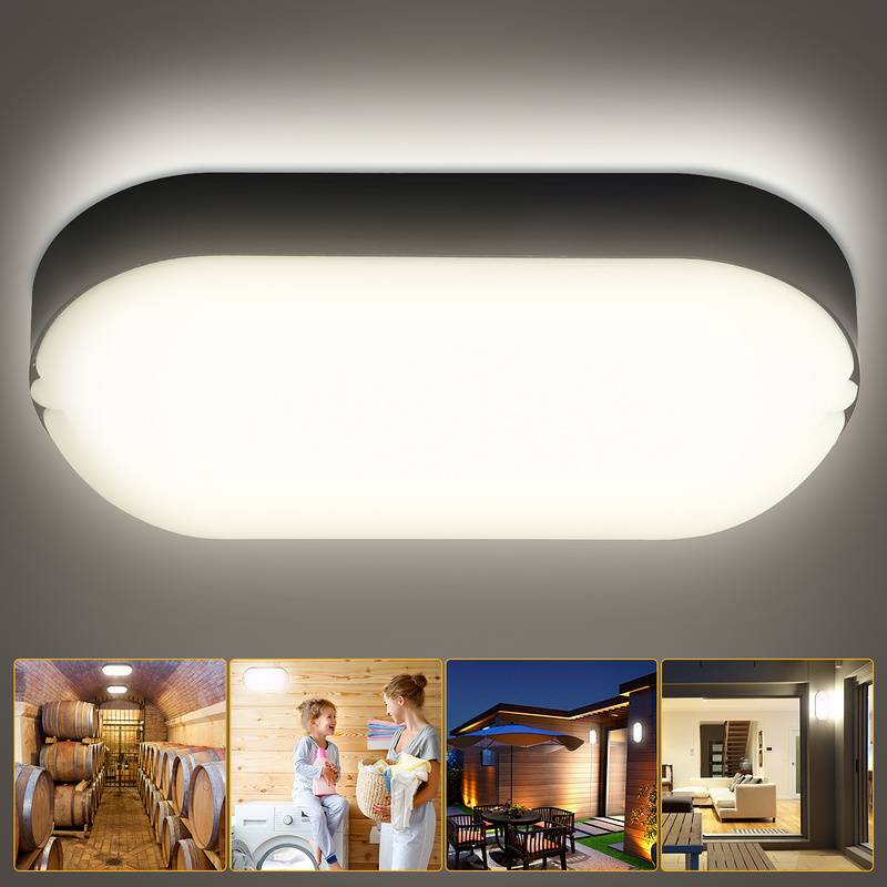 LED Feuchtraumleuchte Wasserdicht Deckenleuchten IP54 Wasserdicht Lampe Garage Keller 15W 6x