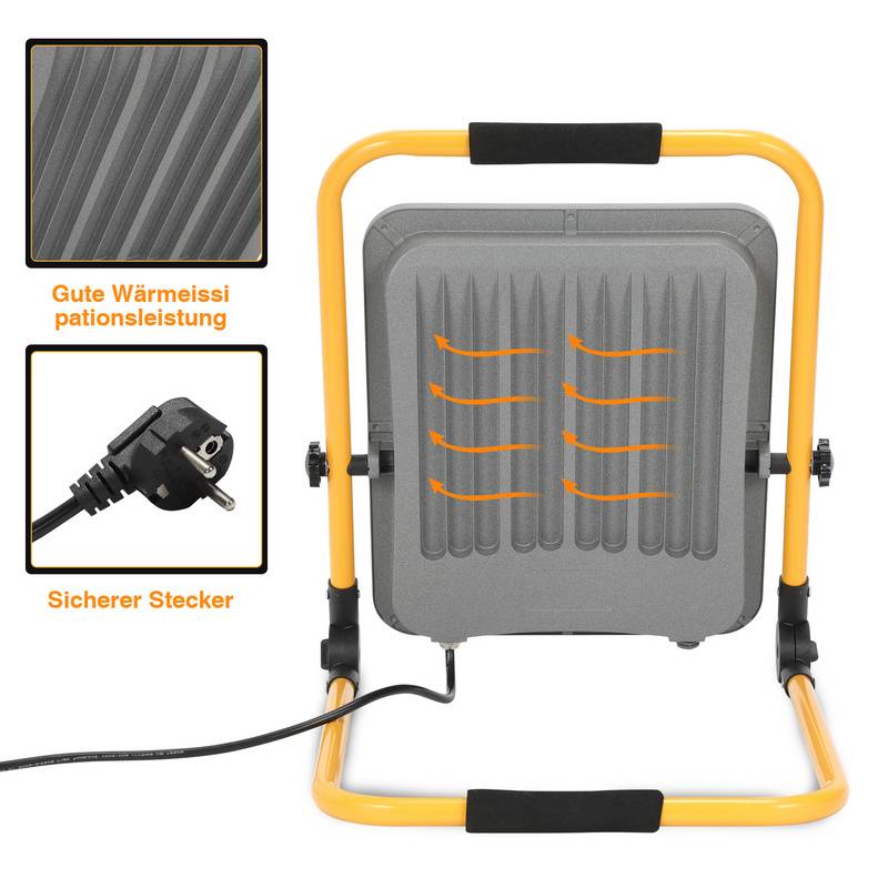 LED Baustrahler Fluter stativ 6000K Austellenlampe LED Fluter Floodlight IP66 200W