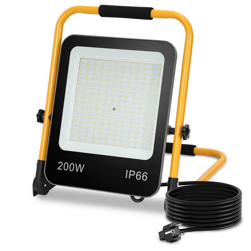 LED Baustrahler Fluter stativ 6000K Austellenlampe LED Fluter Floodlight IP66 200W