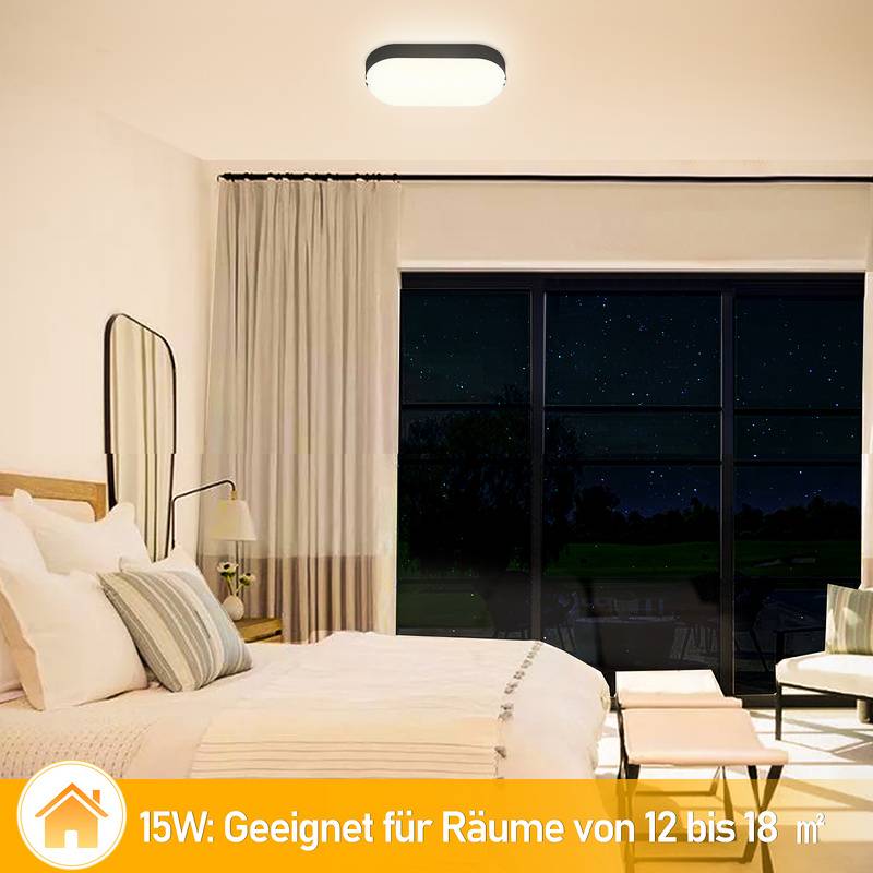 LED Feuchtraumleuchte 15W Deckenlampe Kellerleuchte Badlampe Lamp 1 Stück