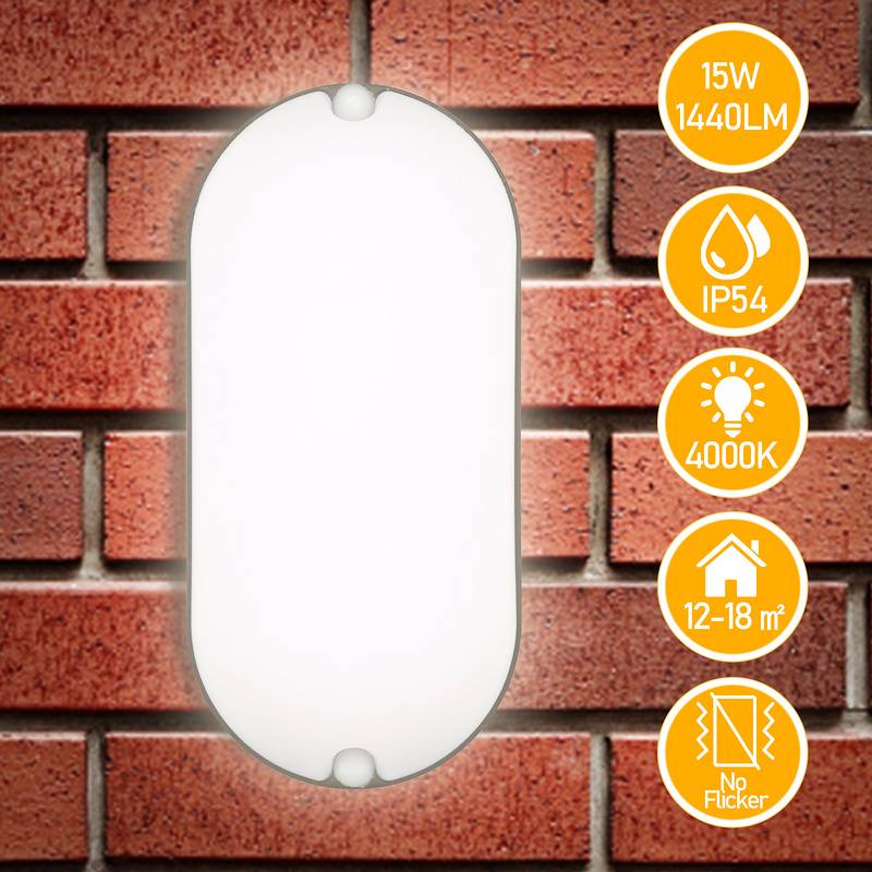 LED Feuchtraumleuchte 15W Deckenlampe Kellerleuchte Badlampe Lamp 1 Stück