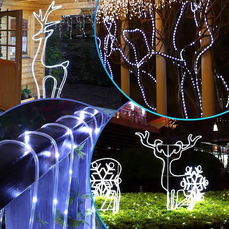 22 M Solar Lichterkette Lichtschlauch LED Lichterkette 8 Lichtmodi Party Garten Innen Außen Deko Weihnachtsbeleuchtung