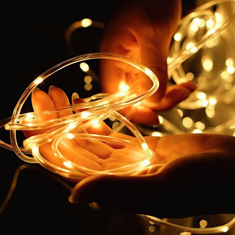 32 M Solar Lichterkette Lichtschlauch LED Lichterkette 8 Lichtmodi Party Garten Innen Außen Deko Weihnachtsbeleuchtung