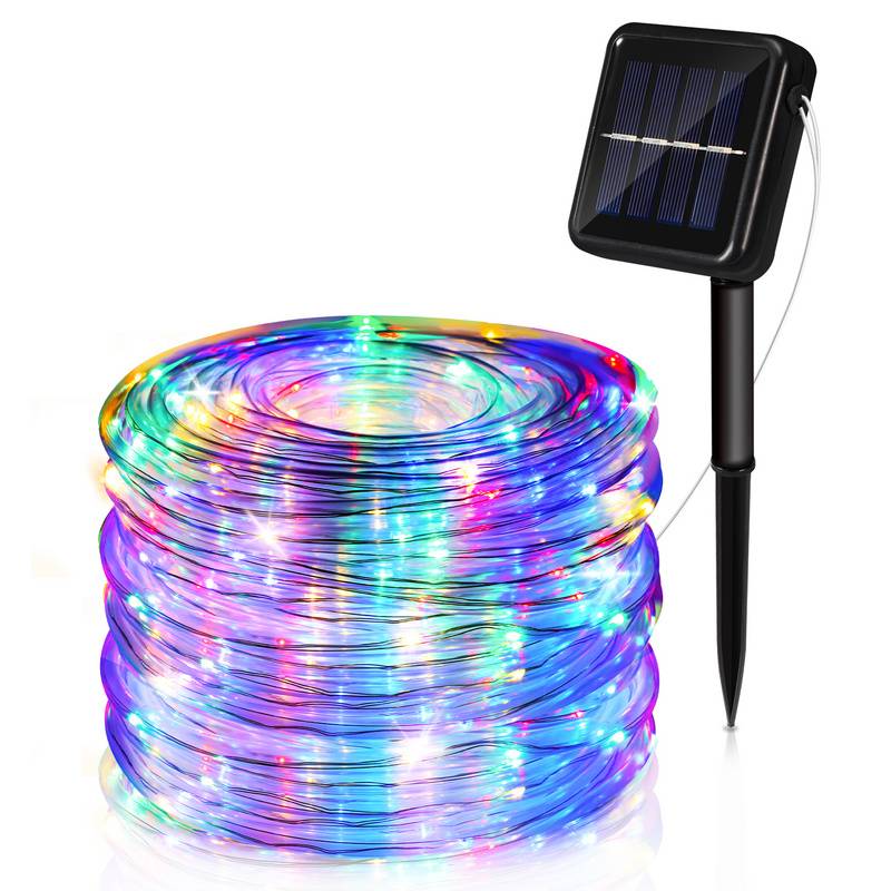 12 M Solar Lichterkette Lichtschlauch LED Lichterkette 8 Lichtmodi Party Garten Innen Außen Deko Weihnachtsbeleuchtung