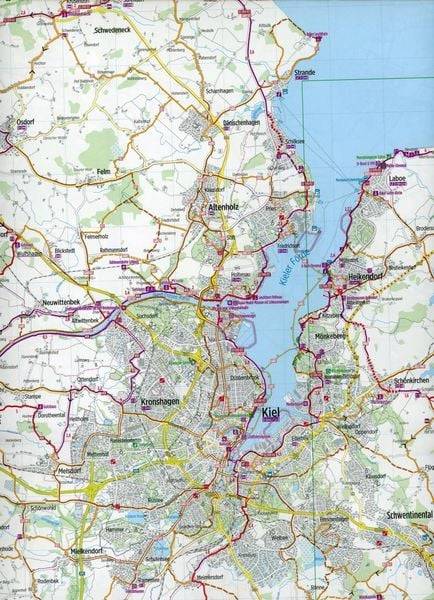 Bikeline Radkarte Kiel Neumünster Rendsburg 1 : 75 000