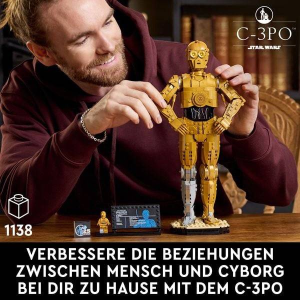 LEGO Star Wars C-3PO B, baubarer Droide, Geschenk für Erwachsene 75398