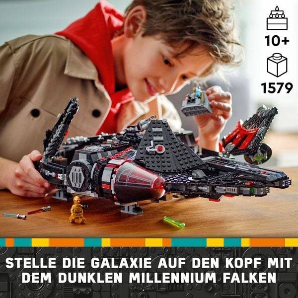 LEGO Star Wars Dunkler Millennium Falke, Bauspielzeug für Kinder 75389