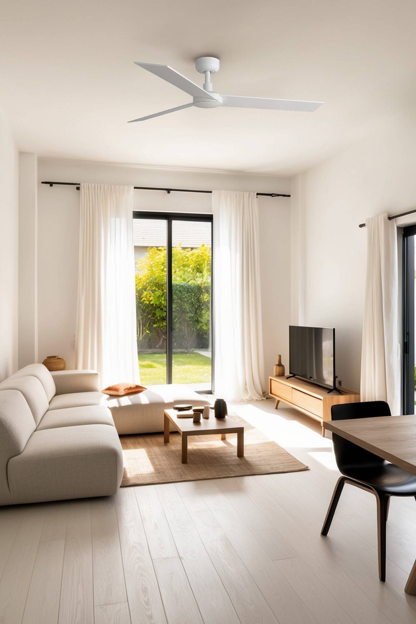 Energiespar Deckenventilator Rudder L Weiß