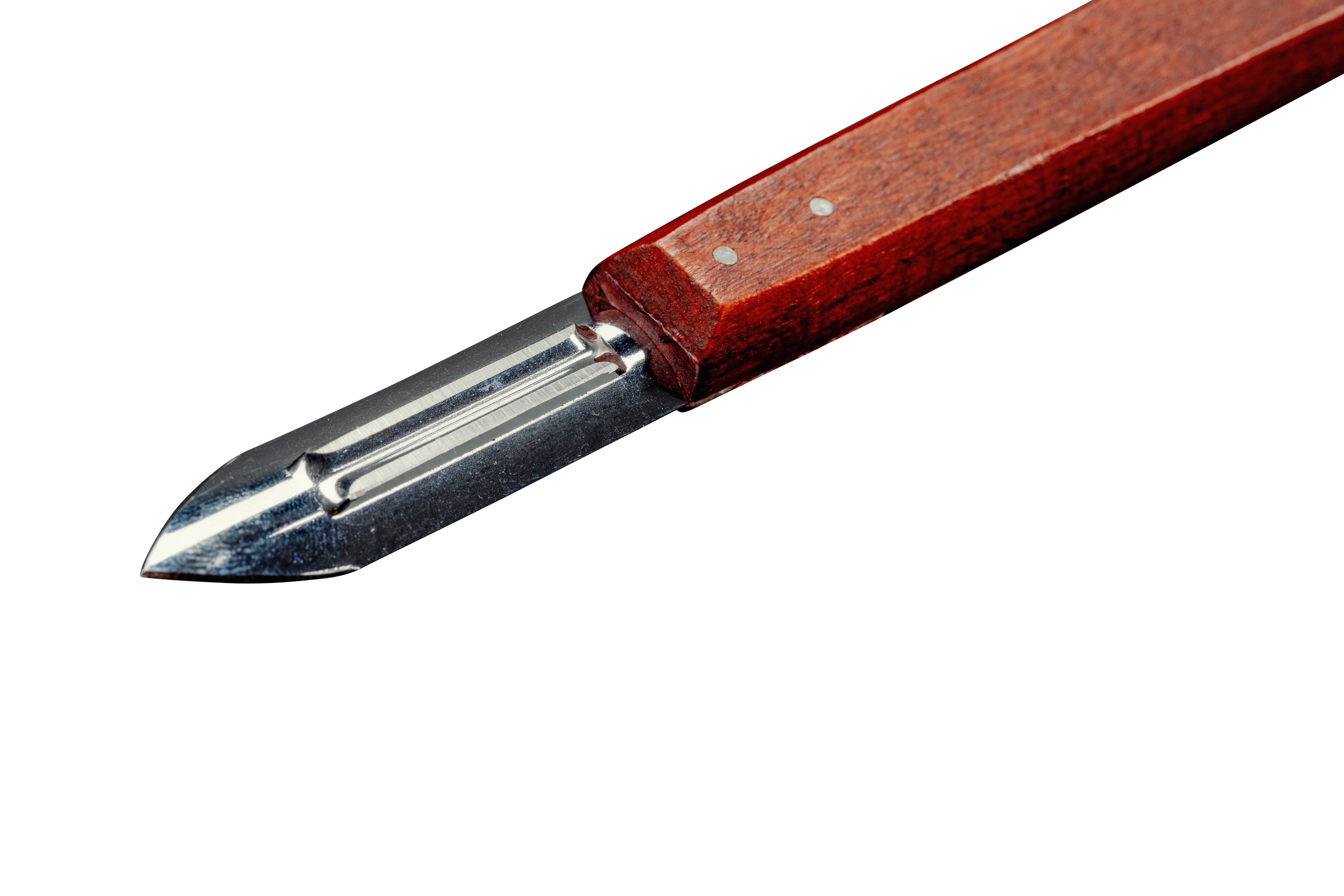 Marsvogel | 4er Set Universal Sparschäler mit Holzgriff | Universalschäler mit 2-schneidiger Edelstahl Klinge | robuster Schäler für Gemüse und O